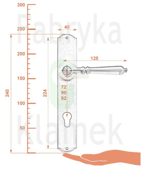 Klamka Mosca 2700 na wkładkę rozstaw 92 mm Klamka Mosca 2700 na wkładkę rozstaw 92 mm