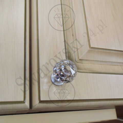 CRYSTAL 30 mm gałka meblowa z kryształem Swarovski® CS - chromowana matowa
