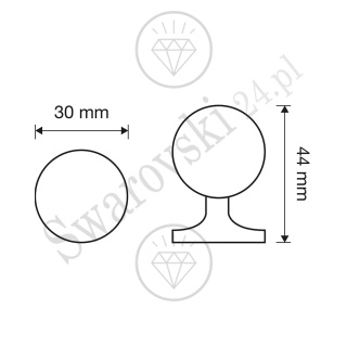 CRYSTAL 30 mm gałka meblowa z kryształem Swarovski® CS - chromowana matowa