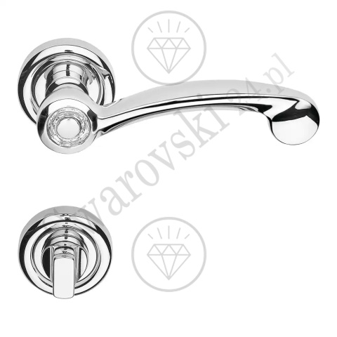 Klamka Cosmic 103 z szyldem WC CR - chromowana