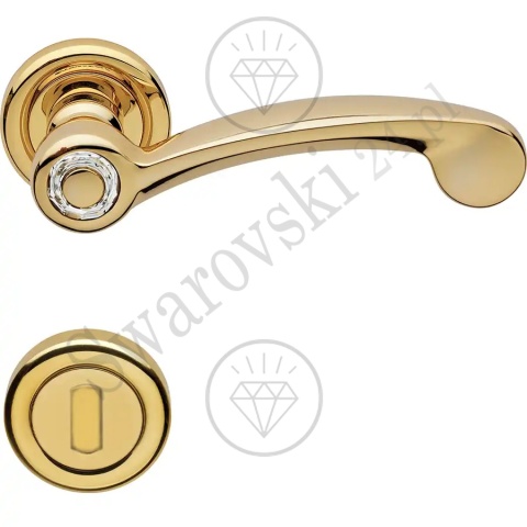 Klamka Cosmic 103 z szyldem WC OZ - pozłacana