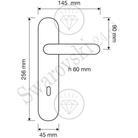 Klamka Cosmic 1335PL z otworem na klucz OZ - pozłacana