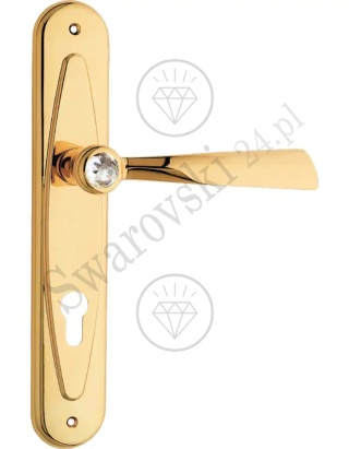Klamka Elika Crystal 991PL z otworem na wkładkę OZ - pozłacana