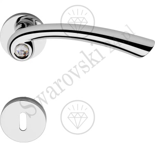 Klamka Nau Crystal 023 z szyldem na klucz CR - chromowana matowa