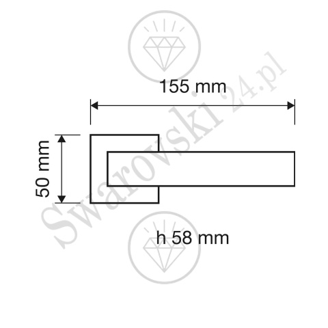 Klamka Elios Crystal 024 - wymiary