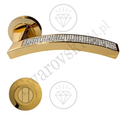 Klamka Profilo Mesh 102 z szyldem WC OZ - pozłacana