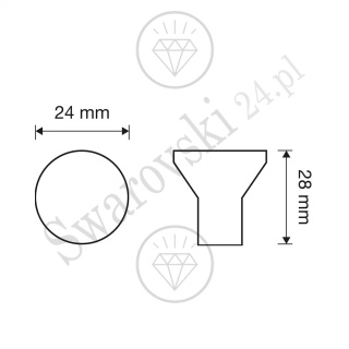 VERONICA OZ 24 mm gałka meblowa z kryształem Swarovski®