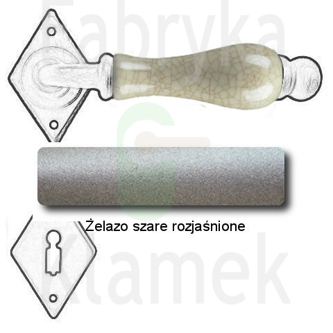 Klamka Dublin 4-10 z rozetą na klucz, porcelana kremowa spękana Klamka Dublin 4-10 z rozetą na klucz, porcelana kremowa spękana