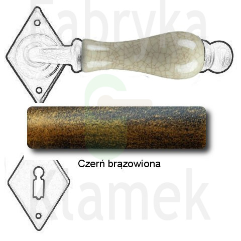 Klamka Dublin 4-10 z rozetą na klucz, porcelana kremowa spękana Klamka Dublin 4-10 z rozetą na klucz, porcelana kremowa spękana