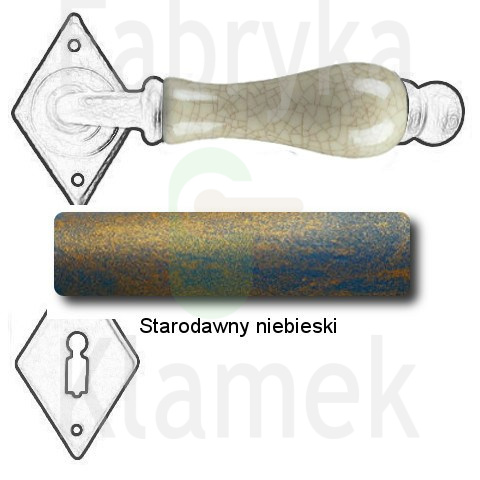 Klamka Dublin 4-10 z rozetą na klucz, porcelana kremowa spękana Klamka Dublin 4-10 z rozetą na klucz, porcelana kremowa spękana
