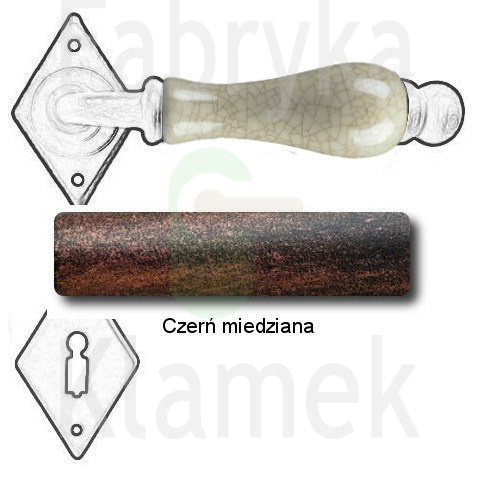Klamka Dublin 4-10 z rozetą na klucz, porcelana kremowa spękana Klamka Dublin 4-10 z rozetą na klucz, porcelana kremowa spękana