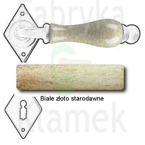 Klamka Dublin 4-10 z rozetą na klucz, porcelana kremowa spękana Klamka Dublin 4-10 z rozetą na klucz, porcelana kremowa spękana