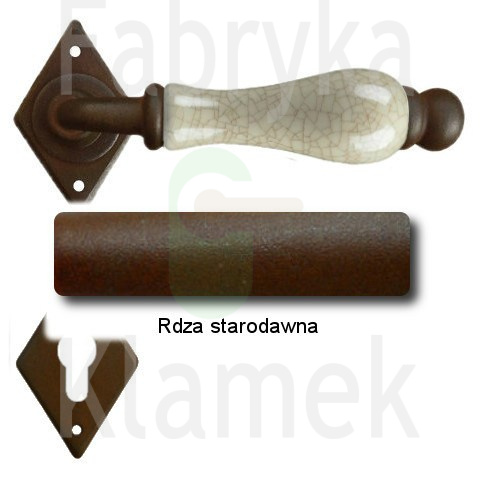 Klamka Dublin 4-10 z rozetą na wkładkę, porcelana kremowa spękana Klamka Dublin 4-10 z rozetą na wkładkę, porcelana kremowa spękana
