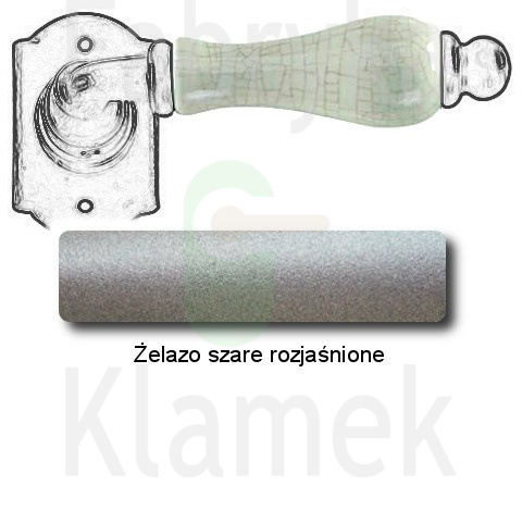 Klamka Praga 2-20 z blokadą WC, porcelana kremowa spękana Klamka Praga 2-20 z blokadą WC, porcelana kremowa spękana