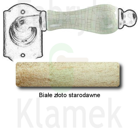 Klamka Praga 2-20 z blokadą WC, porcelana kremowa spękana Klamka Praga 2-20 z blokadą WC, porcelana kremowa spękana