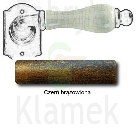 Klamka Praga 2-20 z blokadą WC, porcelana kremowa spękana Klamka Praga 2-20 z blokadą WC, porcelana kremowa spękana