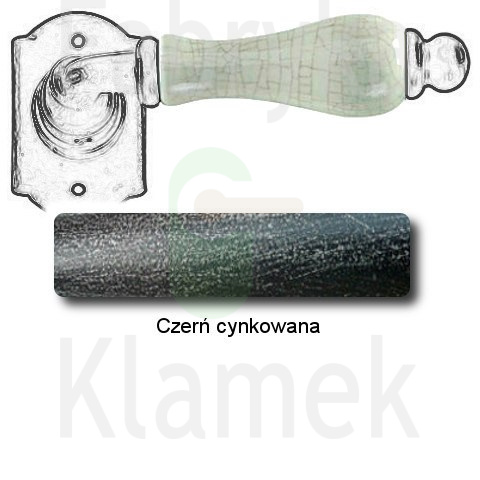 Klamka Praga 2-20 z blokadą WC, porcelana kremowa spękana Klamka Praga 2-20 z blokadą WC, porcelana kremowa spękana