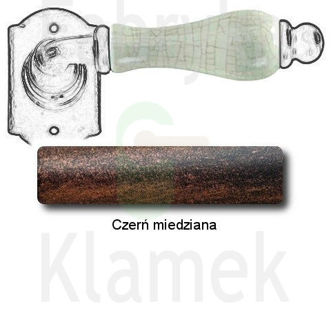 Klamka Praga 2-20 z blokadą WC, porcelana kremowa spękana Klamka Praga 2-20 z blokadą WC, porcelana kremowa spękana