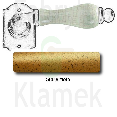 Klamka Praga 2-20 z blokadą WC, porcelana kremowa spękana Klamka Praga 2-20 z blokadą WC, porcelana kremowa spękana
