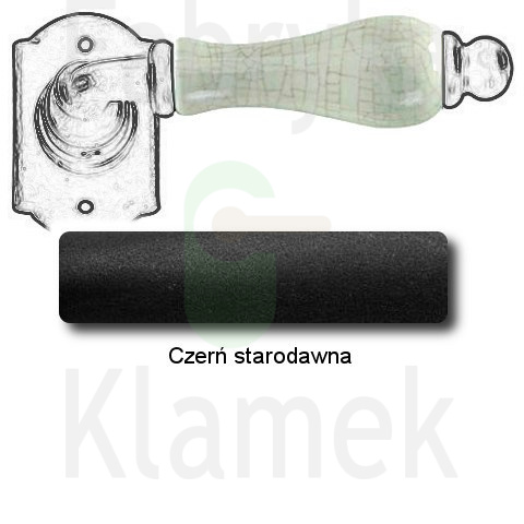 Klamka Praga 2-20 z blokadą WC, porcelana kremowa spękana Klamka Praga 2-20 z blokadą WC, porcelana kremowa spękana