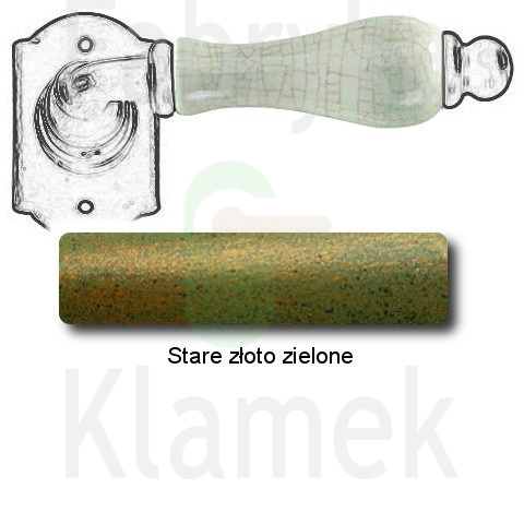 Klamka Praga 2-20 z blokadą WC, porcelana kremowa spękana Klamka Praga 2-20 z blokadą WC, porcelana kremowa spękana