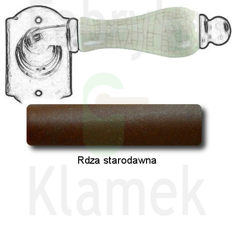 Klamka Praga 2-20 z blokadą WC, porcelana kremowa spękana Klamka Praga 2-20 z blokadą WC, porcelana kremowa spękana