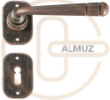 Klamka Berna 2110 z rozetą na klucz kolor czerń miedziana