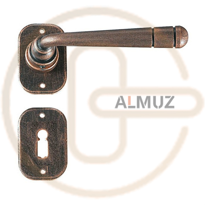 Klamka Berna 2110 z rozetą na klucz kolor czerń miedziana