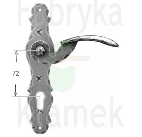 Klamka Gennarina 1093 na wkładkę rozstaw 72 mm Klamka Gennarina 1093 na wkładkę rozstaw 72 mm