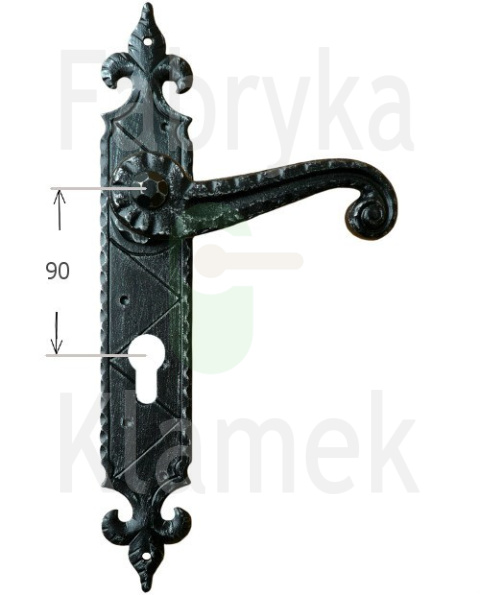 Klamka Heliodor 900 na wkładkę rozstaw 90 mm, kolor czerń cynkowana Klamka Heliodor 900 na wkładkę rozstaw 90 mm, kolor czerń cynkowana