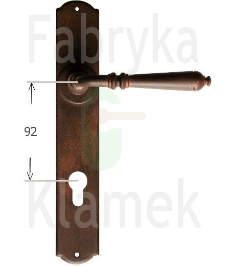 Klamka Mosca 2700 na wkładkę rozstaw 92 mm, kolor rdza starodawna Klamka Mosca 2700 na wkładkę rozstaw 92 mm, kolor rdza starodawna