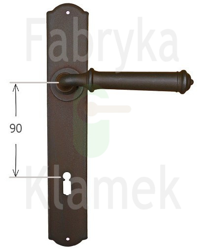 Klamka Tallin 1899 na klucz rozstaw 90 mm, kolor rdza starodawna Klamka Tallin 1899 na klucz rozstaw 90 mm, kolor rdza starodawna