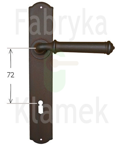 Klamka Tallin 1899 na klucz rozstaw 72 mm, kolor rdza starodawna Klamka Tallin 1899 na klucz rozstaw 72 mm, kolor rdza starodawna