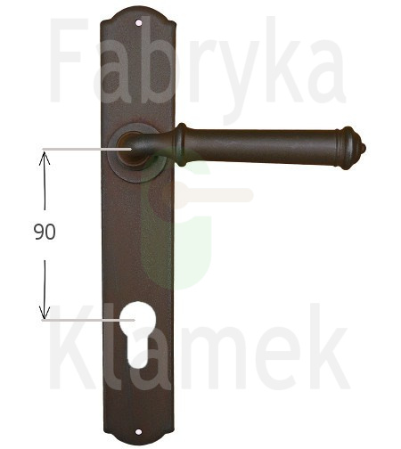 Klamka Tallin 1899 na wkładkę rozstaw 90 mm, kolor rdza starodawna Klamka Tallin 1899 na wkładkę rozstaw 90 mm, kolor rdza starodawna