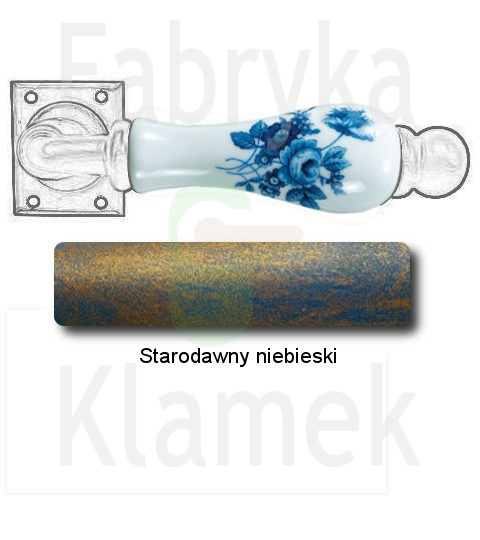 Klamka Amsterdam 5-20, porcelana biała (kwiat niebieski) Klamka Amsterdam 5-20, porcelana biała (kwiat niebieski)
