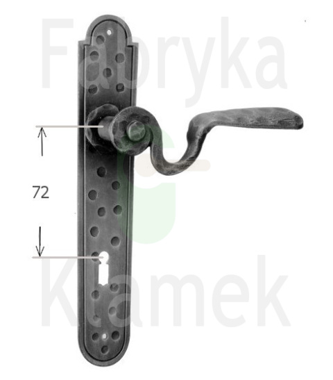 Klamka Ludana 11 na klucz rozstaw 72 mm - kolor czerń starodawna Klamka Ludana 11 na klucz rozstaw 72 mm - kolor czerń starodawna