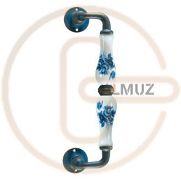 Uchwyt zewnętrzny Dalia 5-50 ZANC 250 mm, porcelana biała (kwiat niebieski)
