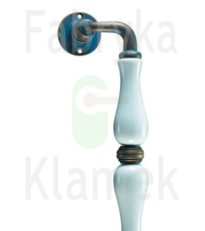 Uchwyt zewnętrzny Dalia 5-50 ZANC 250 mm, porcelana biała, starodawny niebieski Uchwyt zewnętrzny Dalia 5-50 ZANC 250 mm, porcelana biała, starodawny niebieski