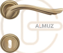 Klamka Aria 011 z rozetą na klucz, kolor PM brązowiony matowy jasny