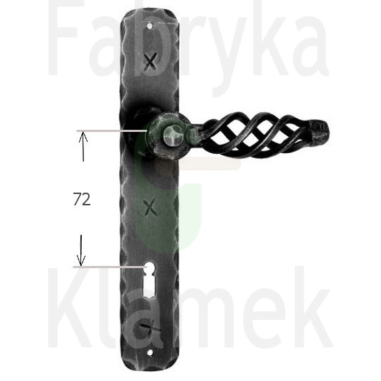 Klamka Bodola 506 na klucz rozstaw 72 mm Klamka Bodola 506 na klucz rozstaw 72 mm