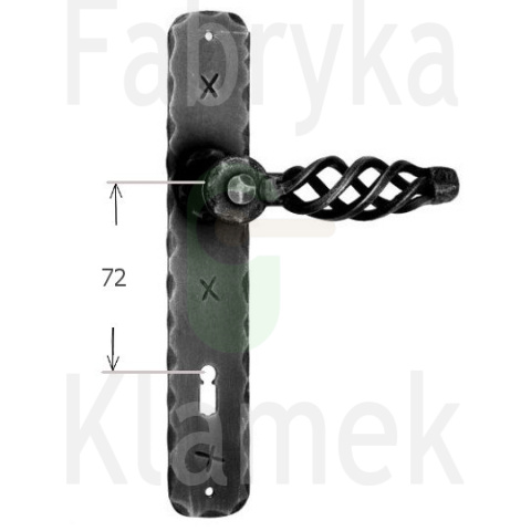 Klamka Bodola 506 na klucz rozstaw 72 mm Klamka Bodola 506 na klucz rozstaw 72 mm