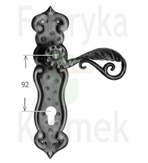 Klamka Kajmiła 507 na wkladkę rozstaw 92 mm Klamka Kajmiła 507 na wkladkę rozstaw 92 mm