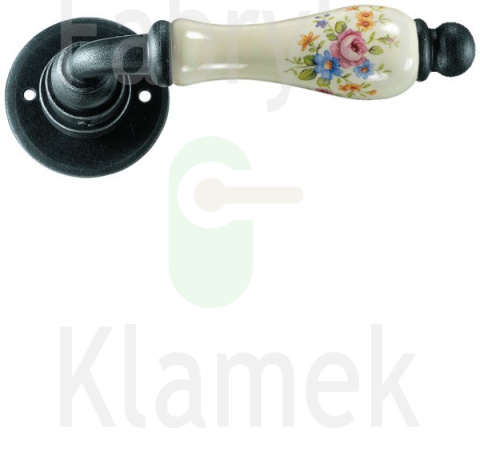 Klamka Copenhagen 3-10 bez dolnej rozety, porcelana kremowa kwiaty wiosenne Klamka Copenhagen 3-10 bez dolnej rozety, porcelana kremowa kwiaty wiosenne