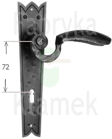 Klamka Melecjusz na klucz rozstaw 72 mm Klamka Melecjusz na klucz rozstaw 72 mm